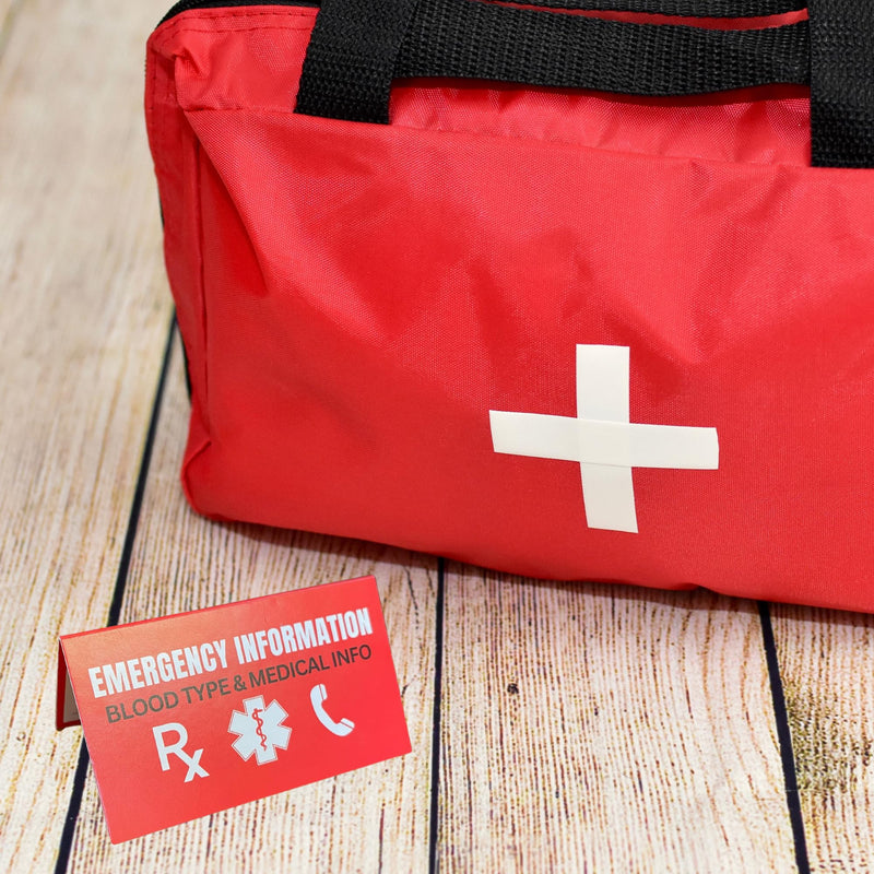 Medical ID Information In Case of Emergency Folded Wallet Card | 10pk 2x3.5” Folded Contacts Doctor Allergies Medications Write In Blood Type