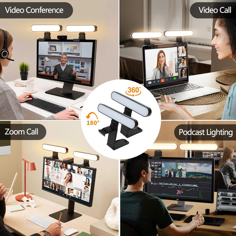 [AUSTRALIA] - yAyusi Dual-lamp Video Conference Lighting, LED Streaming Light with Remote and Touch Control, Zoom Lighting for Computer,Webcam Monitor Laptop Ring Light for Video Calls/Zoom Meetings/Video Recording 