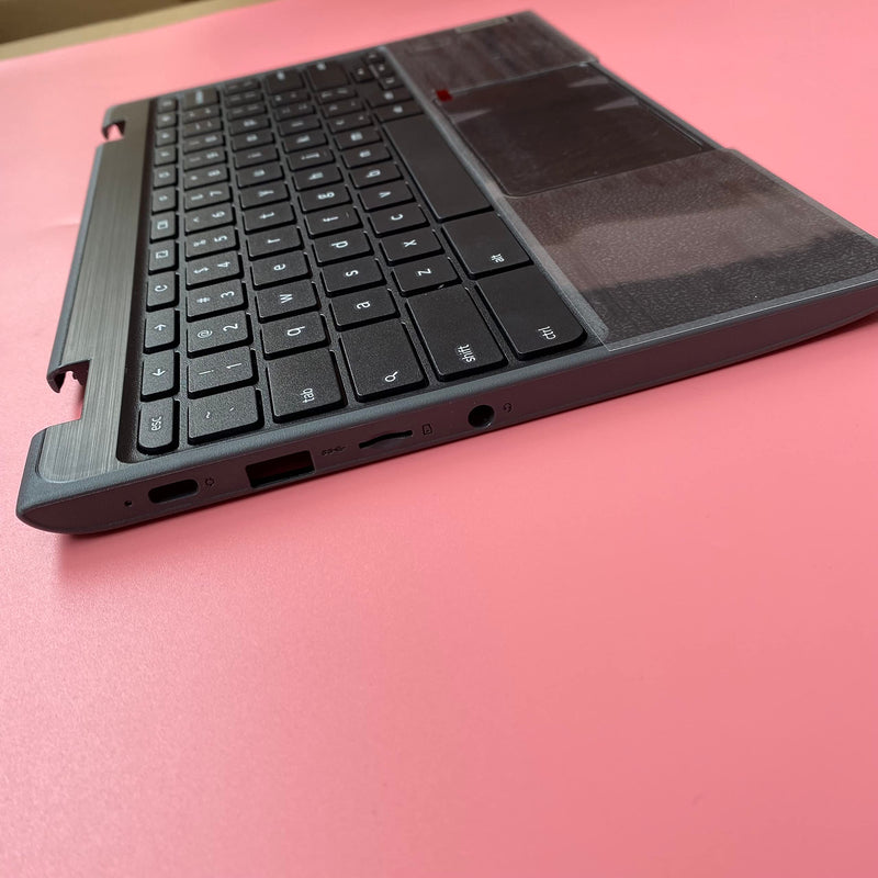 Replacement Laptop Upper Case Palmrest Keyboard Assembly Part for Lenovo Chromebook 100E 2th AST 5CB0Z21474 Black