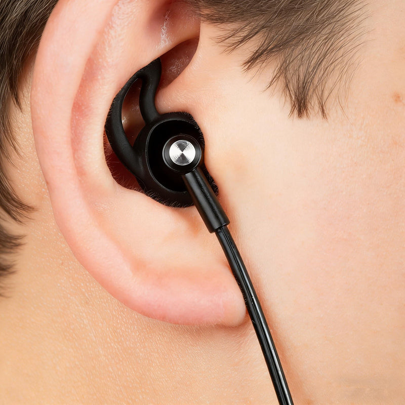 Wired Air Tube Anti-Radiation Headphones with Microphone, USB-C Plug, Radiation-Free Safe Earbuds for iPhone 15/16/17 Series, Android Phones& All USB-C Devices. (Black) Black