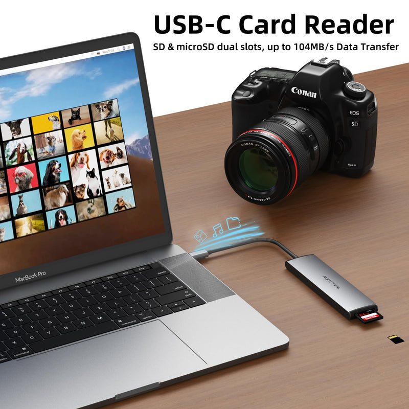 1pc 4-in-1 USB C to Ethernet Adapter & 1pc 7 in 1 USB-C Hub