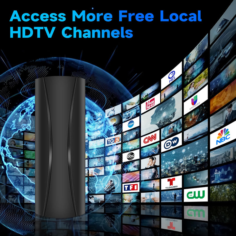 Strongest TV Antenna, 1600 Miles Range Digital Antenna for Smart TV Indoor, TV Antenna for Local Channels with High Gain Amplifier, Long Range HD TV Antenna Supports 4K 8K,1080p -36ft Coax Cable AN-5004