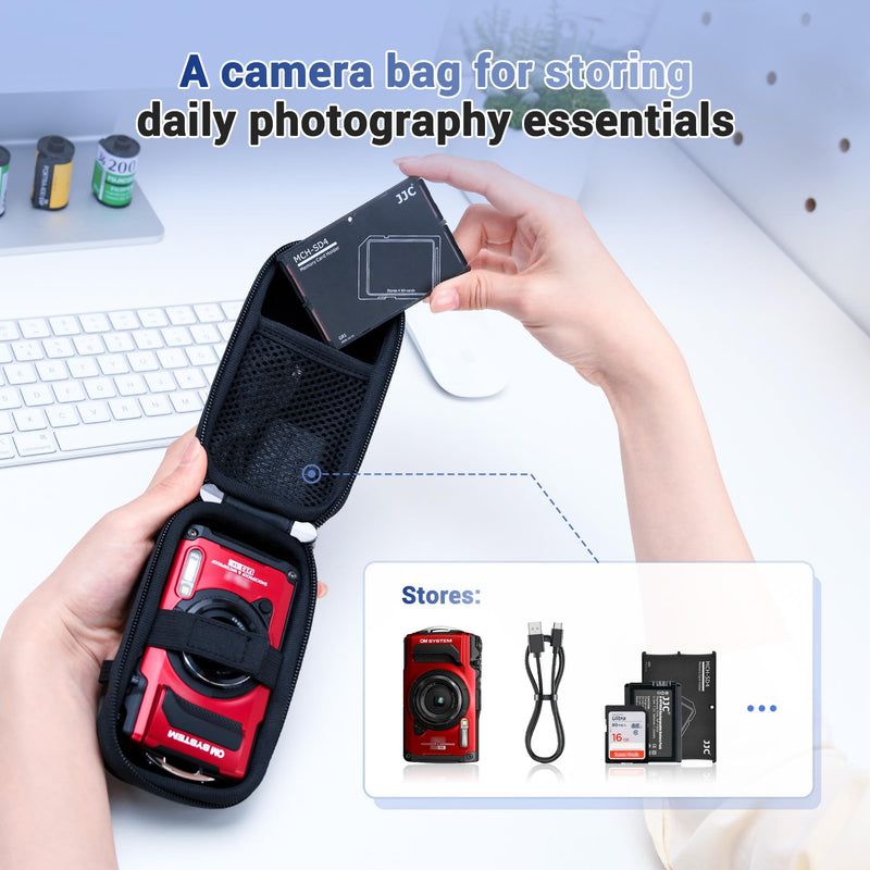 JJC LED Light Guide Ring with Hard Shell Protective Case for Olympus Tough TG7 TG6 TG5 TG4 TG3 TG2 TG1
