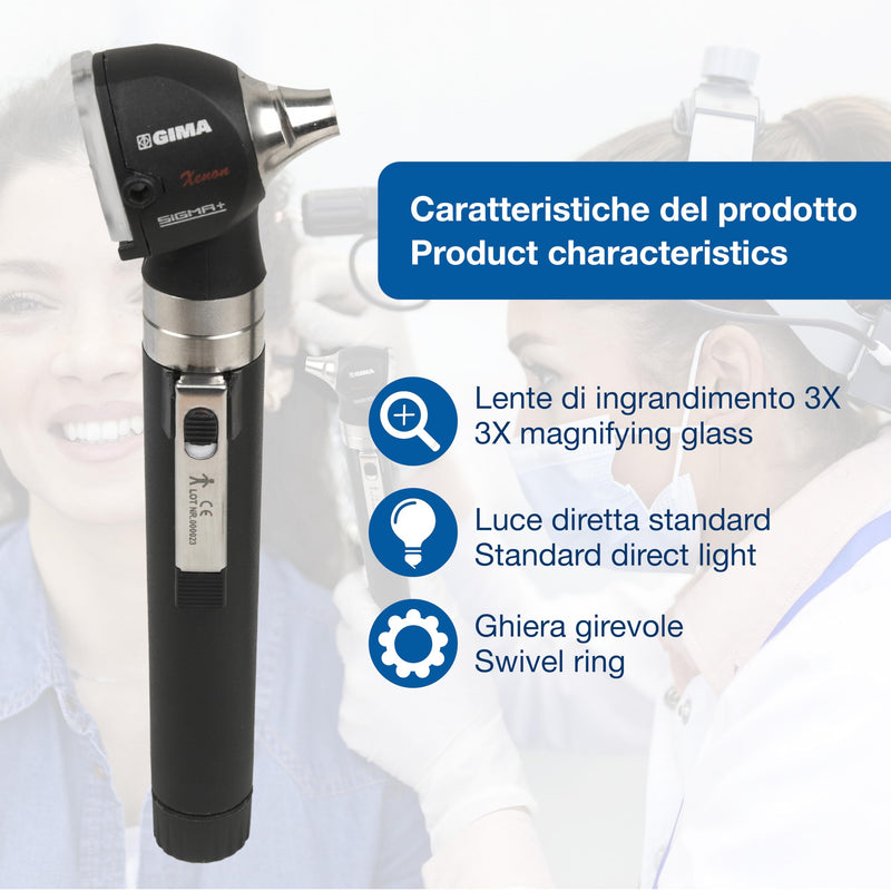 GIMA 31524 Otoscope 2.5V Xenon Halogen Light Pouch Single