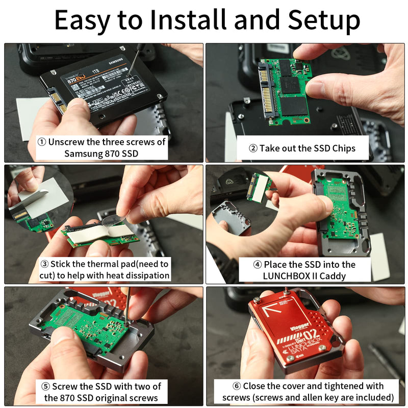 ANDYCINE Lunchbox II Red DIY Metal Case for DIY SSD Compatible for Atomos Ninja V,V+, Ninja Flame, Ninja Inferno, and Shogun Inferno