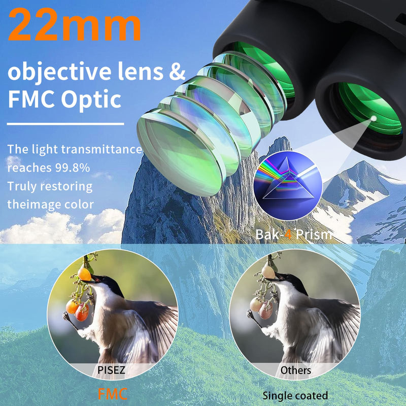 PISEZ 30X60 Compact Binoculars for Adults and Kids，Lightweight Foldable Easy Focus Small Binoculars for Bird Watching Hunting Concert Traveling Theater Opera Sightseeing black