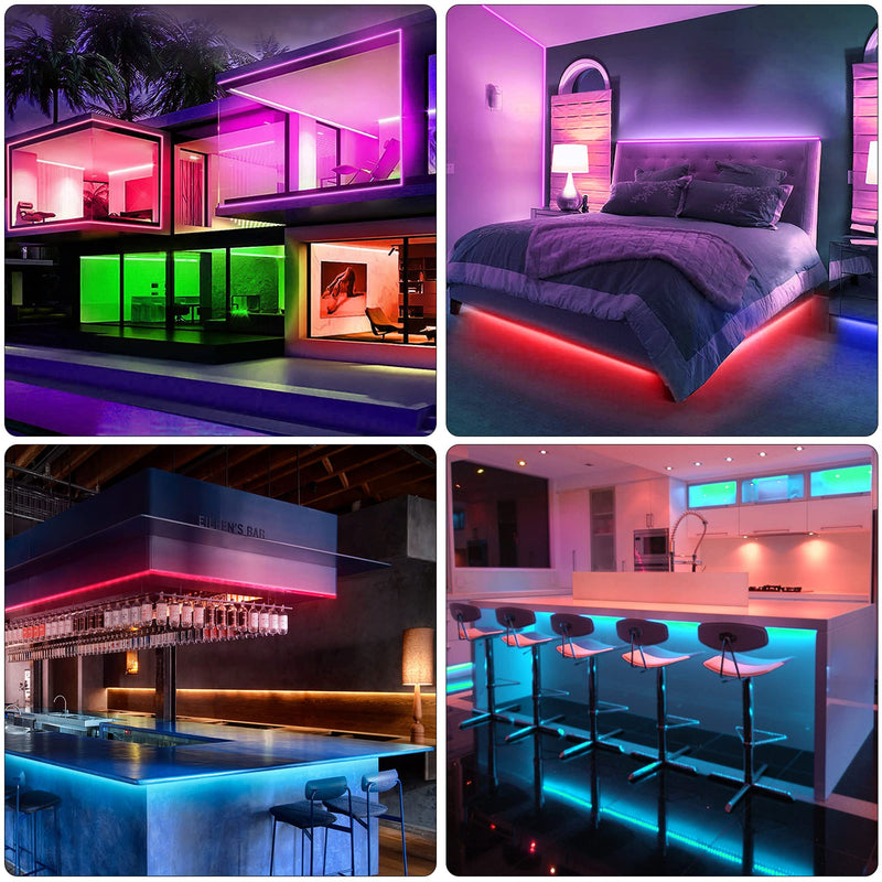 65.6ft LED Lights for Bedroom, Music Sync RGB LED Strip Lights with APP & Remote Control, Luces LED para Cuarto, Bluetooth LED Lights for Room, Home Decoration 65ft