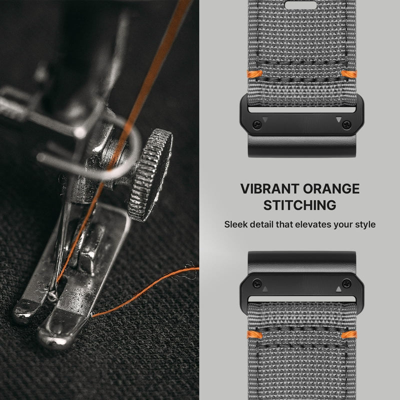 Bandletic Rugged Nylon Soft Compatible with Garmin 22MM 26MM Watch Band | Soft Tactical Replacement Straps for Instinct/Fenix/Tactix Delta/Descent/Epix/Epix Pro/Enduro/Quatix/Approach/Forerunner/MARQ Darkgray 26mm (5.9"-7.9")