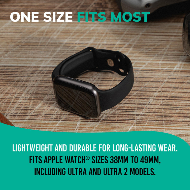 Contact Smart Silicone Apple Watch Band, Instant Sharing, Ultra Black | Digital Business Card, Compatible with most Android and iOS smartphones with dynamic profile updates 42-45mm