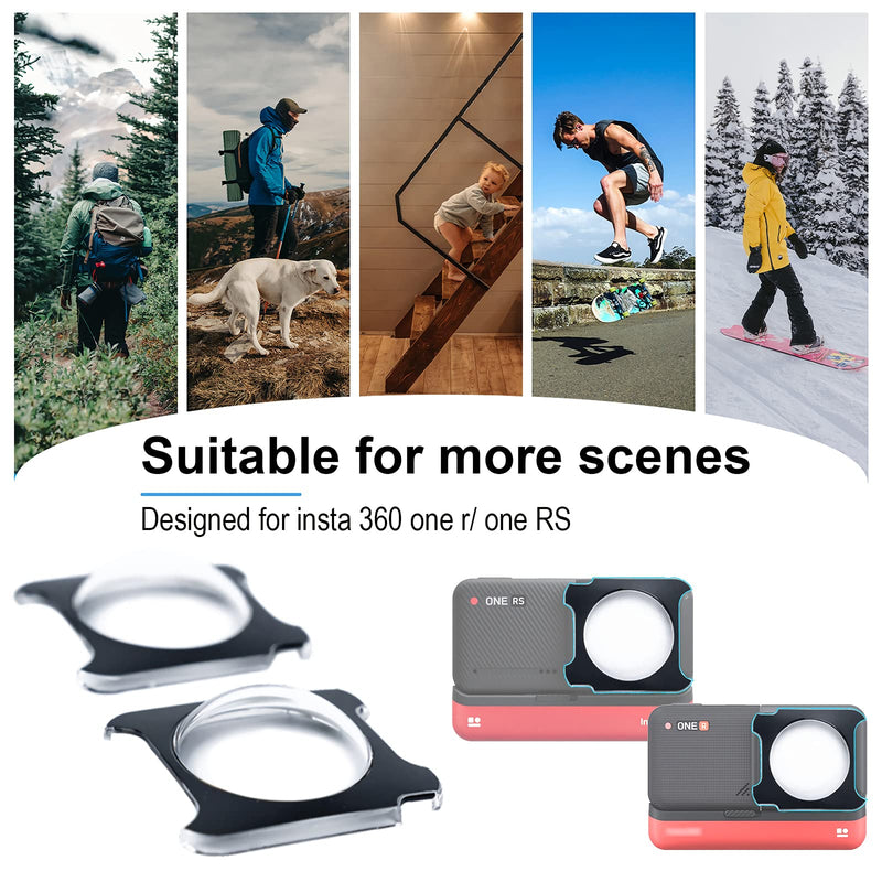 [AUSTRALIA] - Sticky Dual Lens Guards for Insta360 One RS/ONE R Panoramic Lens Accessories, with Silicone Lens Cover 