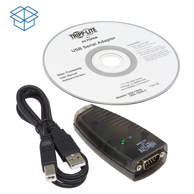 Tripp Lite Keyspan High-Speed USB to Serial Adapter, PC & Mac, USB-A to DB9 RS232 Male, 3 Foot / 0.91 Meter Cable, 3-Year Warranty (USA-19HS)