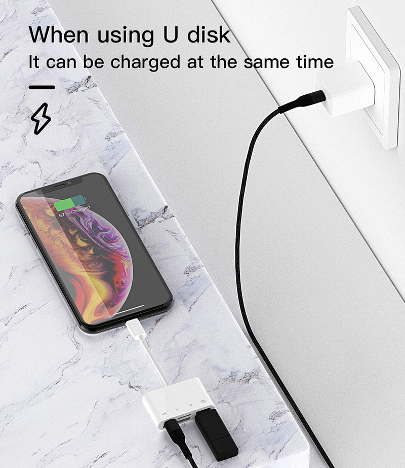 Camera Micro SD TF Memory Card Reader Lightning Male to USB3.0 Female Adapter OTG Cable for Apple iPhone 11 12 Mini max pro xs xr x se2 7 8plus Ipad air A Connector Flash Stick Drive Splitter