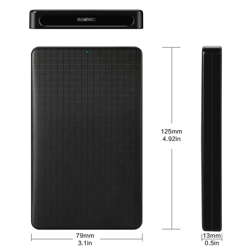 2.5 inch Hard Drive Enclosure USB 3.0 to SATA III for SSD & HDD 9.5mm 7mm External Hard Drive Disk Case Compatible for WD Seagate Toshiba Samsung Hitachi