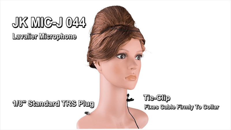 J K MIC-J 044 Lavalier Microphone Compatible with Zoom and TASCAM Recorders