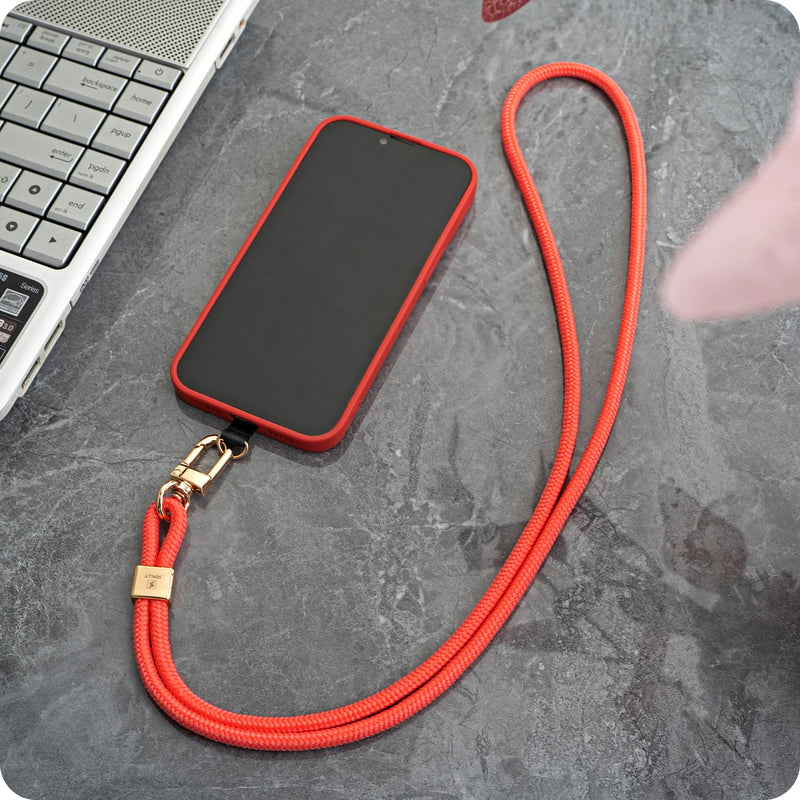 SENLLY Phone Lanyard with Ultra Thin Patch, Original Minimalist Design Neck Strap Compatible All Smartphone 101 Black