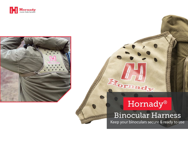 [AUSTRALIA] - Hornady Binocular Harness 99121 - Durable, Lightweight Binocular Harness Strap with Form-Fitting X Panel for Comfort & Hands-Free Wear -Easy On & Off Bino Harness for Hunting, Hiking, or Bird Watching 