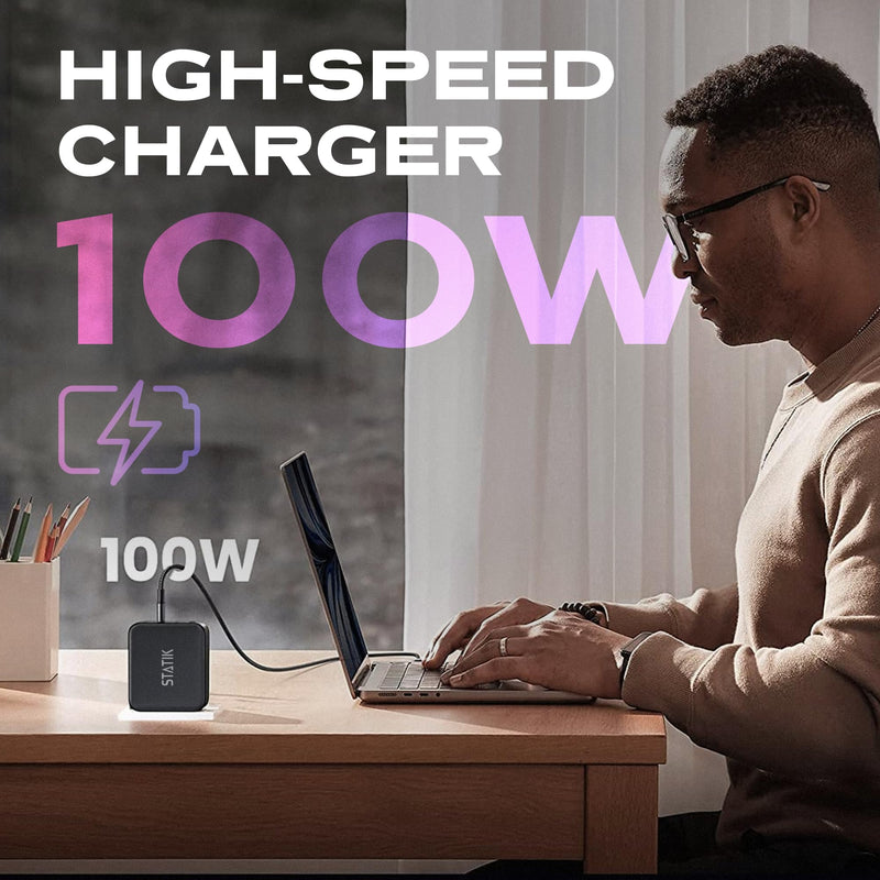 Statik 360 Pro Gen2 Charging Cable (6ft) & GaN Charger (100W)