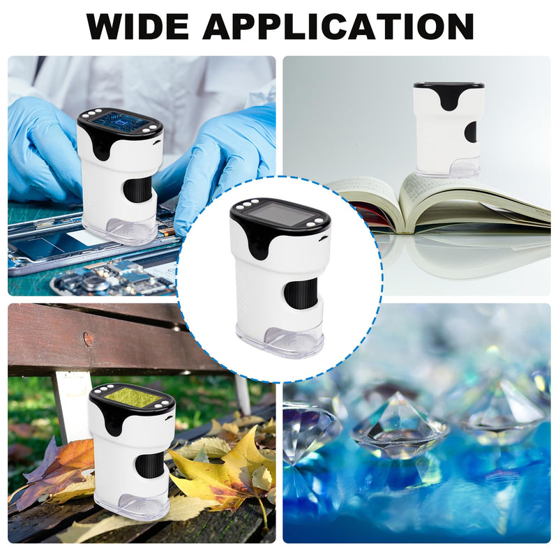 [AUSTRALIA] - 1000X Handheld Digital Microscope for Kids 2'' HD Screen 4K Rechargeable Mini Pocket Microscope with Slide Kit, Microscope Stand, 32G SD Card for Education Gift Age 4-6 8-12 Children 