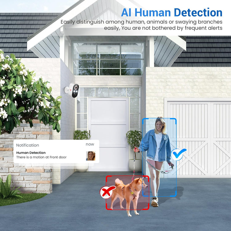 1080P Security Camera Wireless Outdoor with 2-Way Talk for Home Security, Low Light Night Vision, PIR Motion Detection, Cloud Storage, Live View Bullet Surveillance Cam (2 Pack) 2 Pack