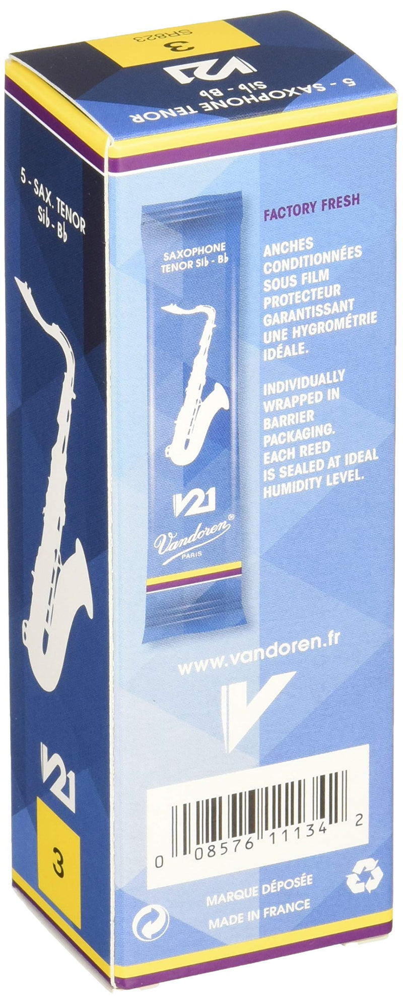 [AUSTRALIA] - Vandoren SR823 Tenor Saxophone V21 Reeds Strength 3; Box of 5 