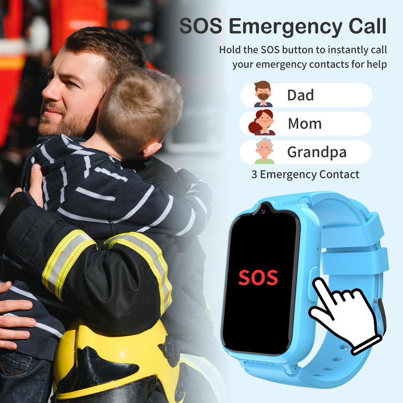 4G Kids Watch with GPS Tracker | Kids Smart Watch with Video & Voice Calling Alarm SOS Pedometer Calculator Camera HD Touch Screen School Mode, Gift Watches for Kid, Boys and Girls Age 8-12