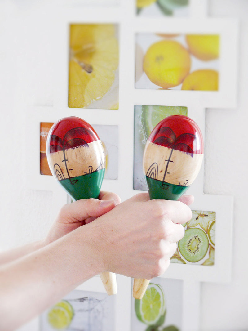 Maracas,2psc 10inch Large Wood Rumba Shakers Set,Latin Hand Percussion with Full, Bright Vibrant Sound Musical Instrument, Stimulating Salsa Rhythm