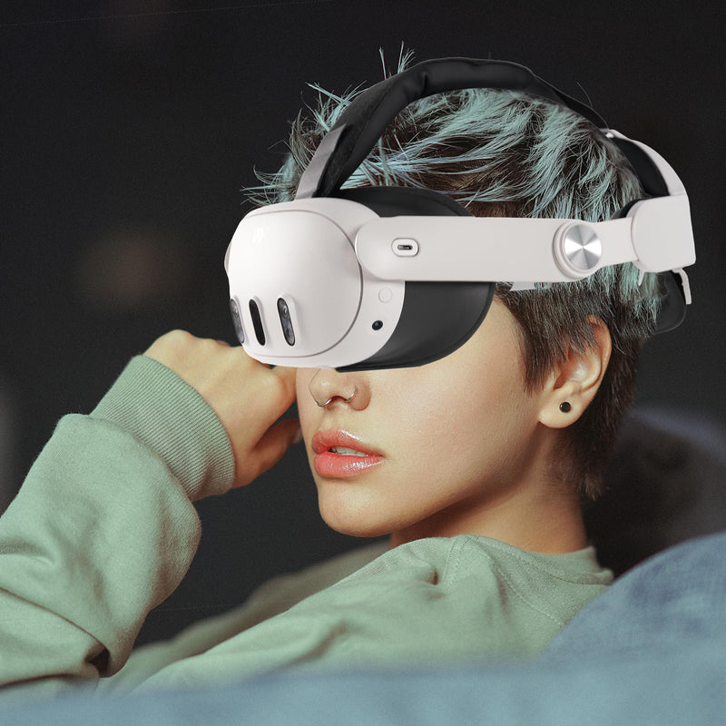 Comfort Head Strap for Oculus Quest 3,Replacement for Elite Strap,Super Soft Foam and Skin-Friendly PU Surface, Lightweight and Adjustable VR Accessories Compatible with Oculus/Meta Quest 3