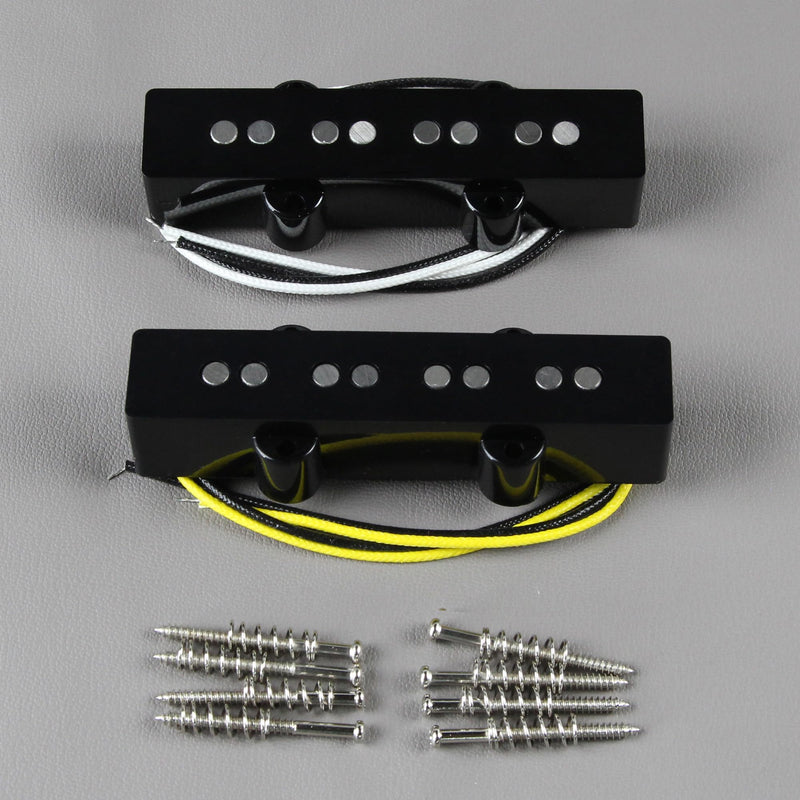 FLEOR Alnico 5 J Bass Pickups Neck & Bridge Pickup Set for 4 Strings J Bass Guitar Pickup Part Neck+Bridge Pickup