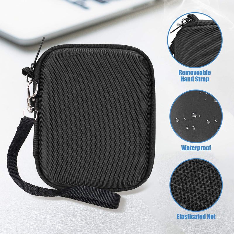 ProCase Hard Carrying Case Compatible for Samsung T7/ T7 Touch Portable SSD with 2 Cable Ties, Shockproof Travel Organizer for T7/ T7 Touch 500GB 1TB 2TB USB 3.2 External Solid State Drives -Black Black