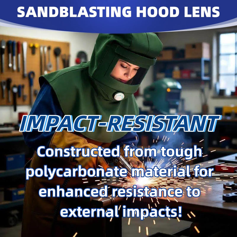 [AUSTRALIA] - Sandblasting Hood Replacement Lens 5-Pack, Hardened Scratch-Resistant Polycarbonate for Painting, Dusting & Grinding 