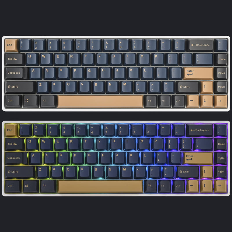 Blue Samurai PBT Custom keycaps ，135 Keys OEM Profile Double-Shot Key Cap Set for Cherry/Gateron MX switches 60 Percent / 64 /GK61 Gaming Mechanical Keyboard Blue Samurai