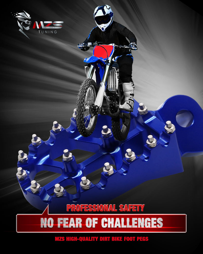 [AUSTRALIA] - MZS Dirt Bike Foot Pegs, CNC Motocross Footpeg MX Footrest Rest Pedal Blue Compatible with YZ65 YZ85 YZ125 YZ250 YZ250F YZ125X YZ250X YZ426F YZ450F YZ450FX YZ250FX WR250F WR450F YZ 65/85/125/250/250F/250X/426F/450F, WR 250F/450F 