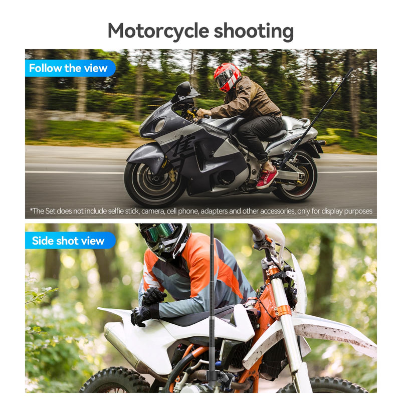 [AUSTRALIA] - TELESIN 360 Dual Ball Clamp Mount, Bike Bicycle Motorcycle Handlebar Stick Pole Mount Holder Accessories for DJI Osmo Action 6 /Osmo Nano/Osmo 360 /Osmo Action 5 Pro, Hero 13 12 11 10 9, Insta 360 X5 Metal Dual Ball 