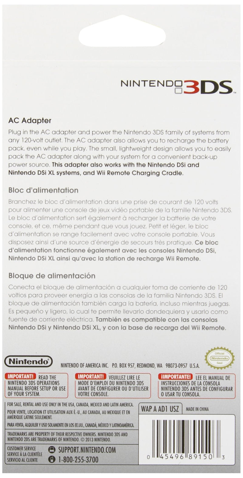 Nintendo 3DS AC Adapter