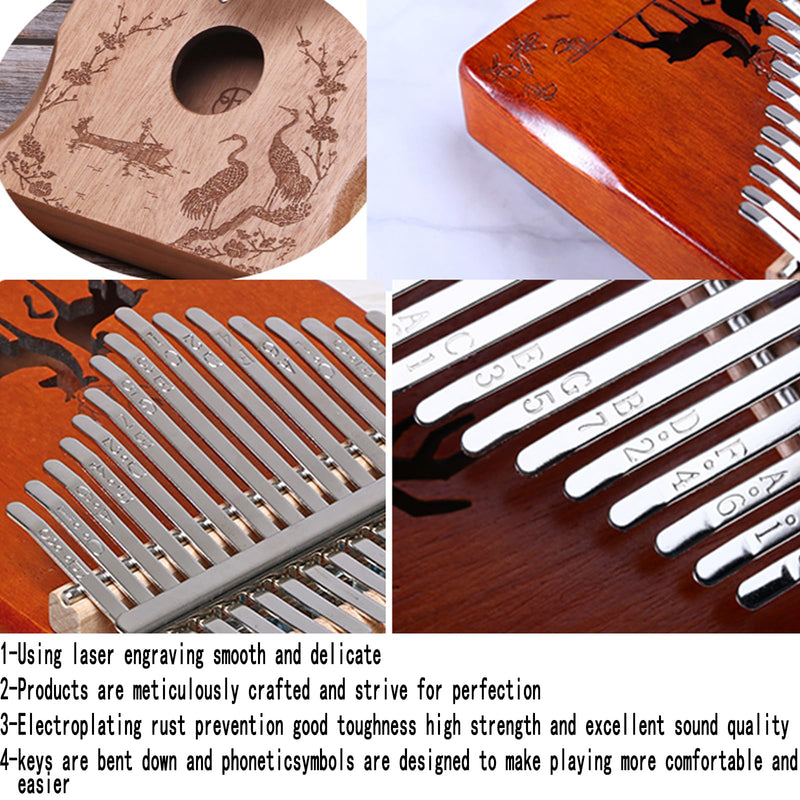 [AUSTRALIA] - Kalimba Thumb Piano 21Keys Kit Professional Tuned Calimba Portable 17Keys Finger Piano Kit Birthday Festival Gifts For Kids Adults Music Lovers Beginner (Reindeer Lake Blue Color, 21 Keys) Reindeer Lake Blue Color 