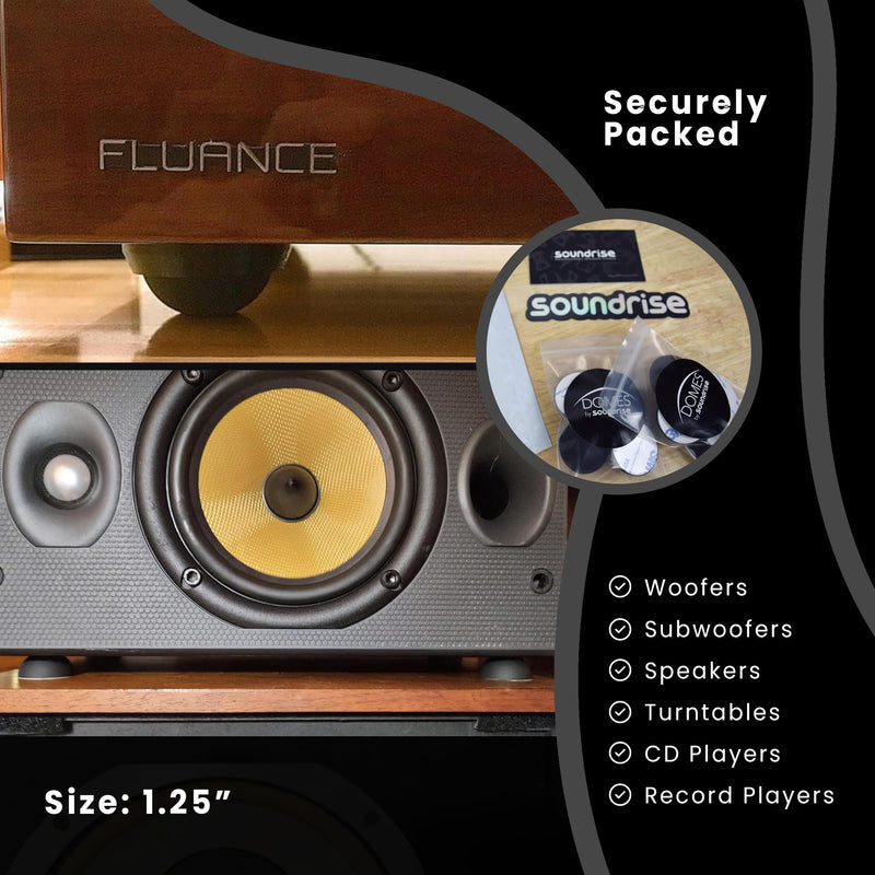 [AUSTRALIA] - Soundrise DOMES Isolation Pads - Sound Dampening & Anti-Vibration Silicone Feet - Audio Isolation Feet for Subwoofers, Speakers & Turntables - Peel & Stick, Durable Class-A Silicone, Non-Slip (8-Pack) 8-Pack 