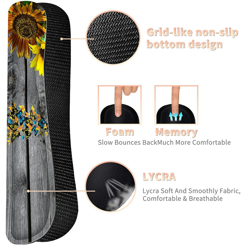 Ergonomic Keyboard Wrist Rest Pad+ Butterfly Wrist Support Cushion+ Square Mouse Pad+ Cup Coaster, Gel Memory Foam Sunflower Butterfly Desgin, 4Pcs Desktop Supply Set Combo for Home & Office
