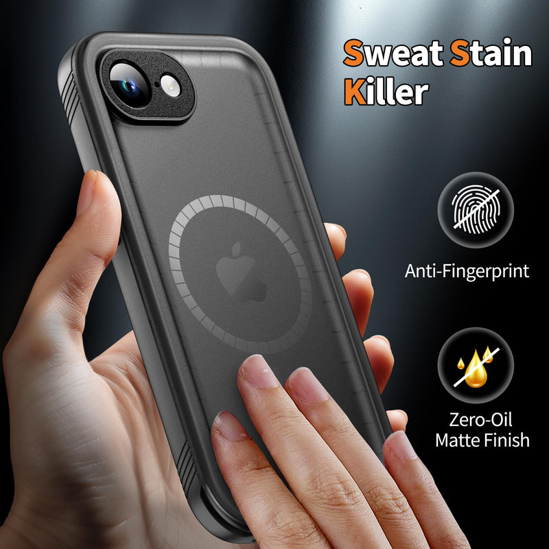 Cozycase for iPhone 16e/iPhone 17e Waterproof Case Heavy Duty Full Body | Compatible with MagSafe 360 Shockproof Dustproof with Screen Camera Protector Double IP68 Water Dust Drop Proof Cover Black Black/Mag For iPhone 16e/17e