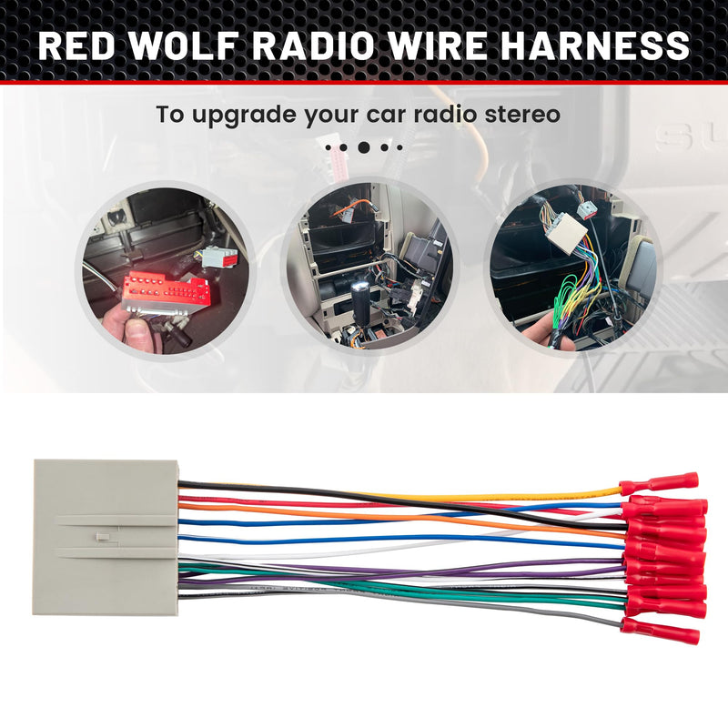 RED WOLF Radio Harness Compatible with Ford 2003-Up F150 Focus Explorer Lincoln MKX for 2006-2008 Hyundai Sonata Install Aftermarket Stereo Power Speaker Wiring Harness w/Connector Butt