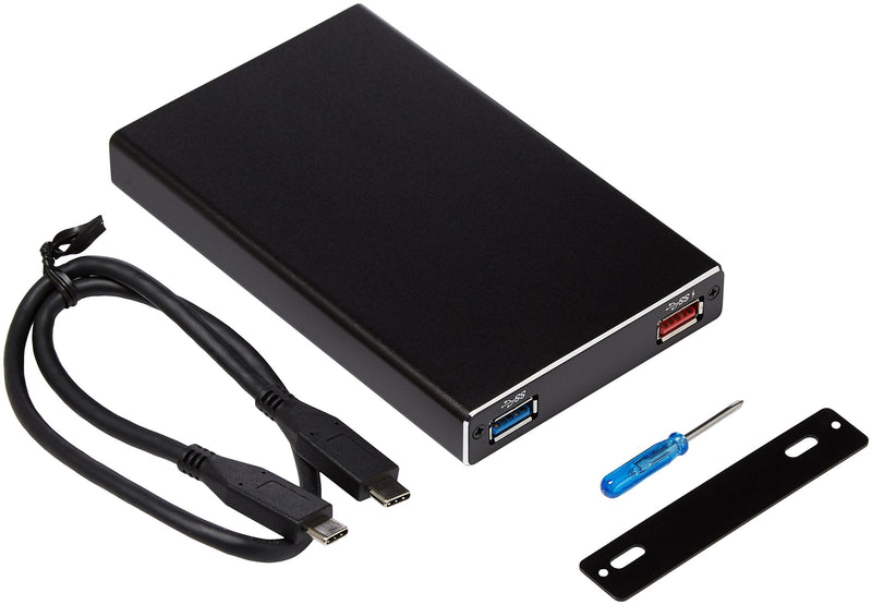 SilverStone Technology 2.5" Hard Drive / SSD Enclosure with USB 3.1 Gen 1 Type-C Port, Power Delivery up to 60 Watts, and USB Type-A Hub TS15B