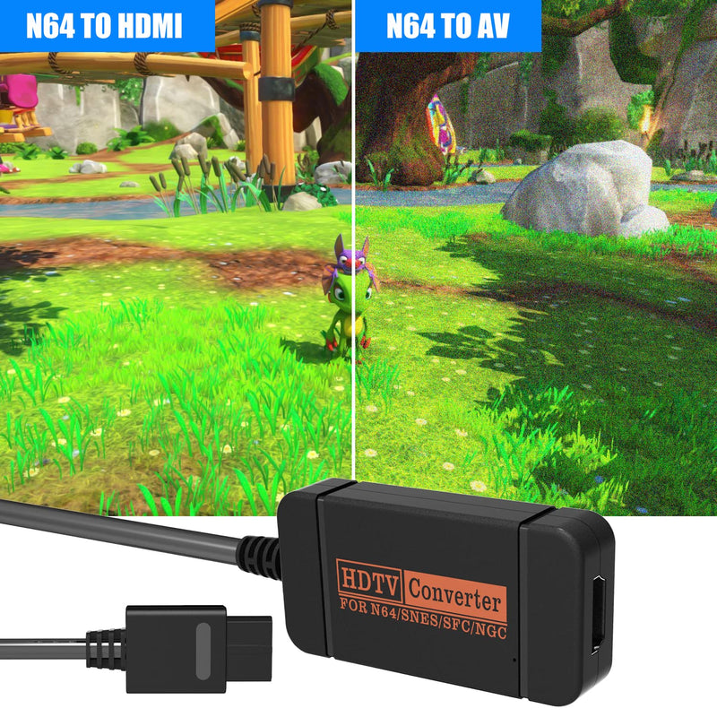 N64 HDMI Adapter, HDMI Converter with HDMI Cable for N64/Gamecube/SNES