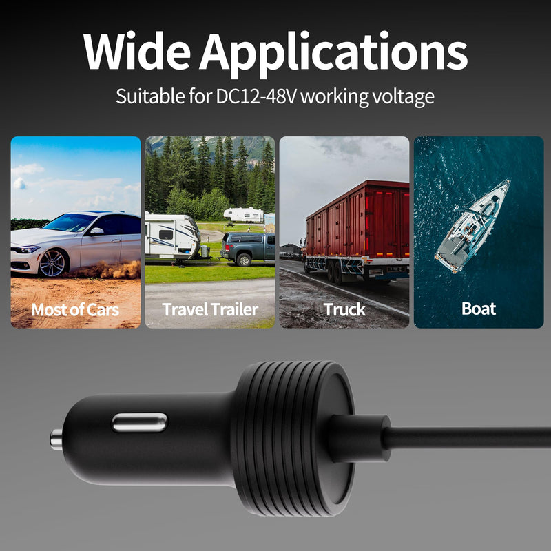 for Starlink Mini Power Cable Cigarette Lighter Adapter, Car Charger for Starlink Mini 10FT/3M 12V-24V DC Power Cord