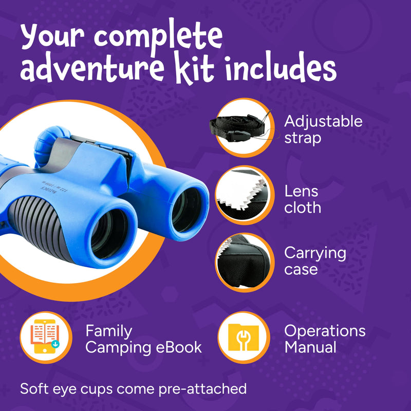 [AUSTRALIA] - Think Peak Blue Binoculars Science Toy for Kids Ages 3-12 Years - Real Compact Outdoor Adventure & STEM Educational Nature Hiking Explorer for Bird Watching, Camping Children’s Birthday Gift 