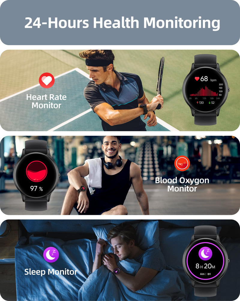Parsonver Round Smart Watch PS01B Bundle with PS01BL