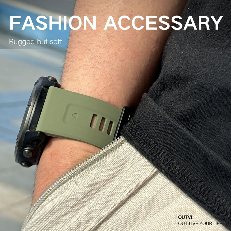 26mm watch band for garmin fenix 5x 6x 7x 3 hr quickfit 26 watch band for garmin women men silicone Purple and Army Green Bundle