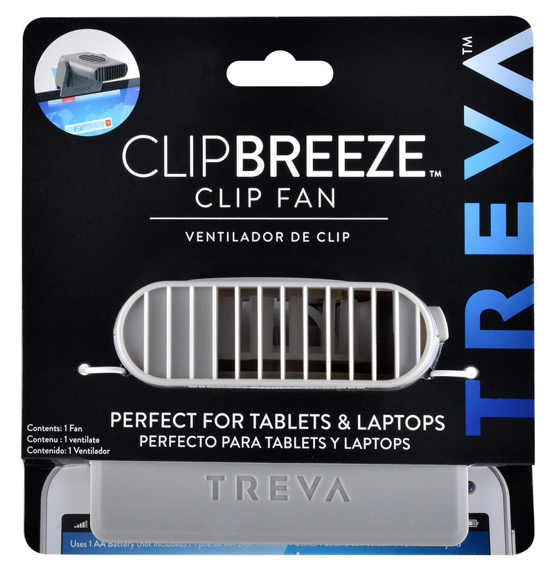 Mini Clip On Fan - Tiny Personal Fan Clips Onto Cell Phones, Tablets, Laptop Computers – Cordless, Battery Operated - Portable Cooling For Travel, Bed, Camping, Beach, Outdoors, Gray