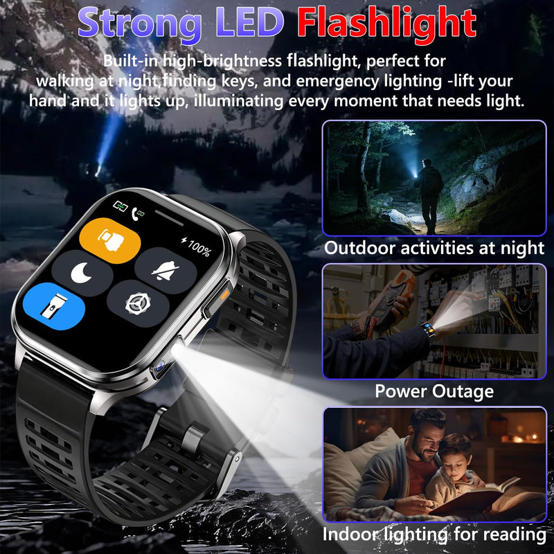 Smart Watches for Men Women with Built-in Camera 2.01" Touch Screen Play local music Save music Fitness with Heart Rate/SpO2/Sleep Monitor IP67 Waterproof Smartwatch for Android iOS 100+ Sports Modes