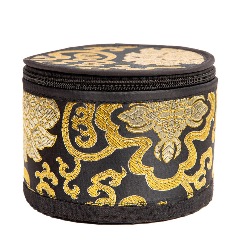 Tibetan Singing Bowl Set - 4" Easy To Play Authentic Handmade For Meditation Sound 7 Chakra Healing By HIMALAYAN BAZAAR (Black with Box, 4")