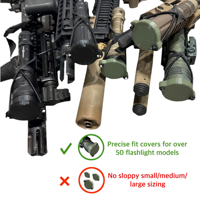Hammy3DPrints Light/Lens Cover for Weapon Mounted Flashlights (Pro Tac HLX/HLX Pro, Black - Original) Pro Tac HLX/HLX Pro