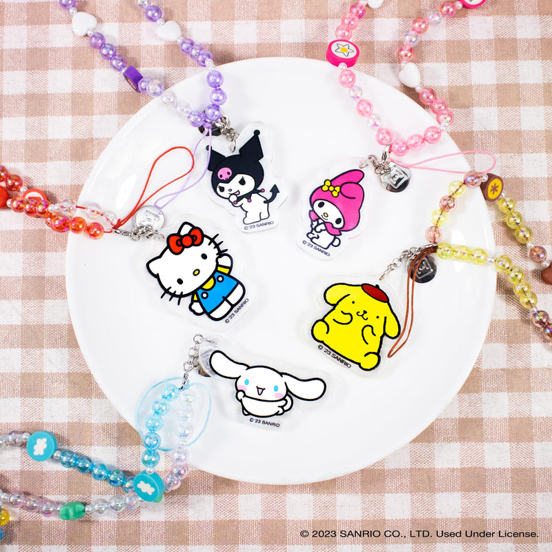 iFace Hello Kitty and Friends Beaded Wristlet Universal Phone Charm Strap - Cute Wrist Chain Lanyard Aesthetic Decor Strap for Cell Phone Camera Keys AirPods Keychains Cinnamoroll